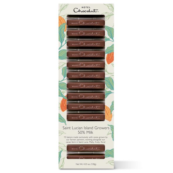 Saint Lucian Island Growers 50% Milk Chocolate Batons, , hi-res