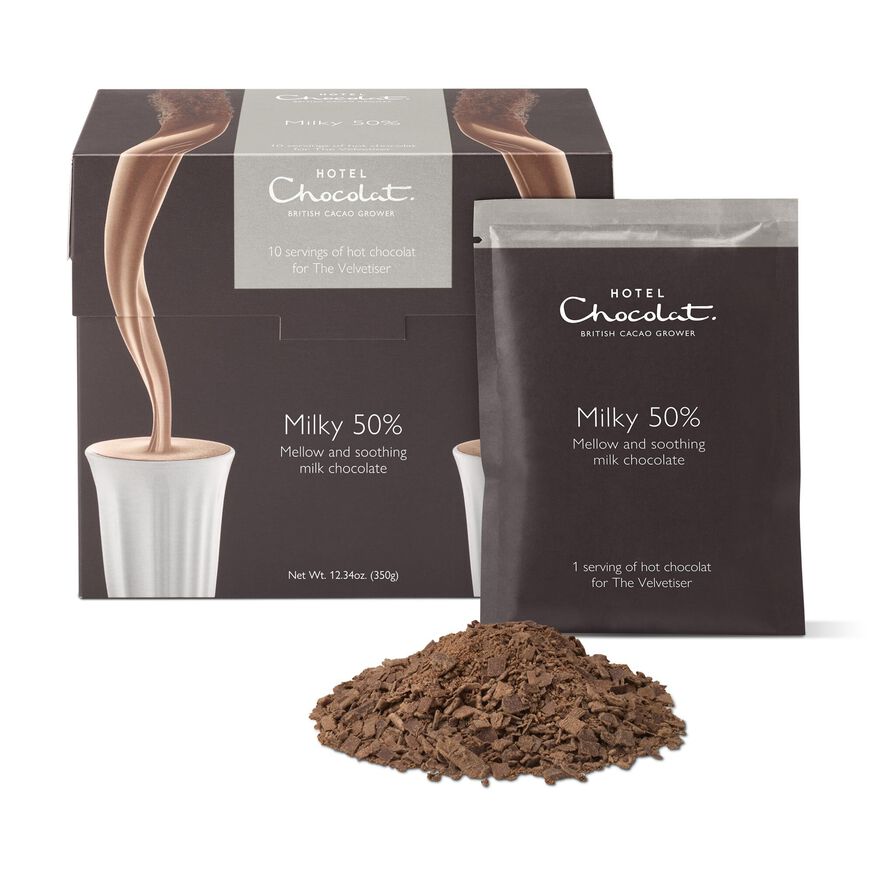 Milky 50% Hot Chocolat Sachets, , hi-res