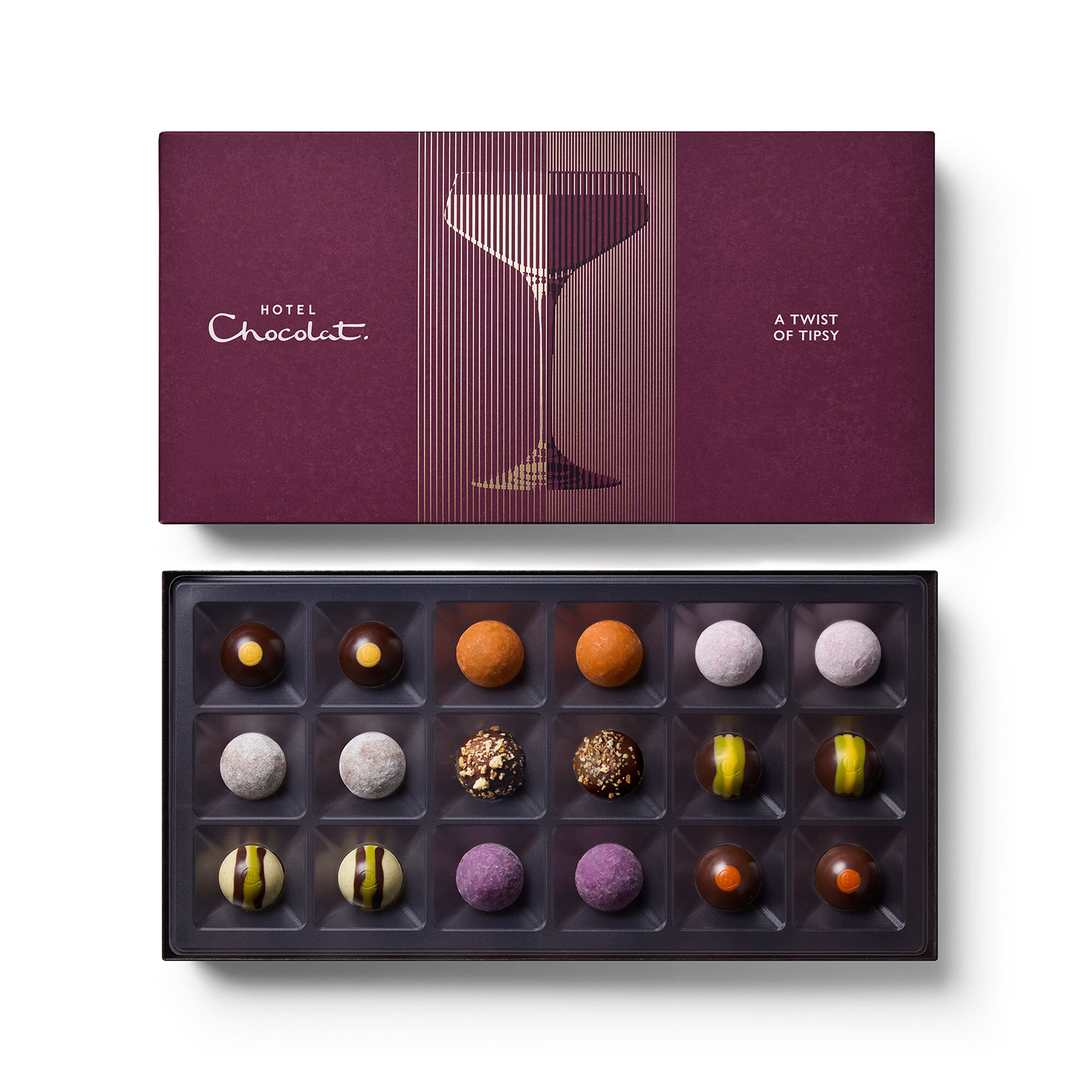 18-Piece A Twist of Tipsy Chocolate Box | Hotel Chocolat