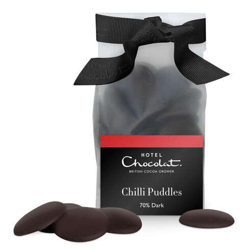 Dark Chocolate Puddles with Chilli, , hi-res