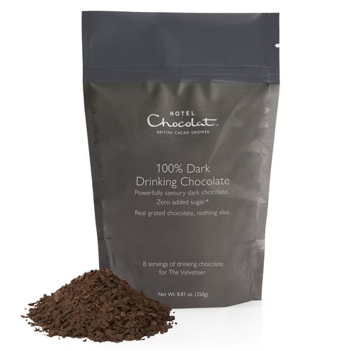 100% Dark Hot Chocolate Pouch 250g , , hi-res