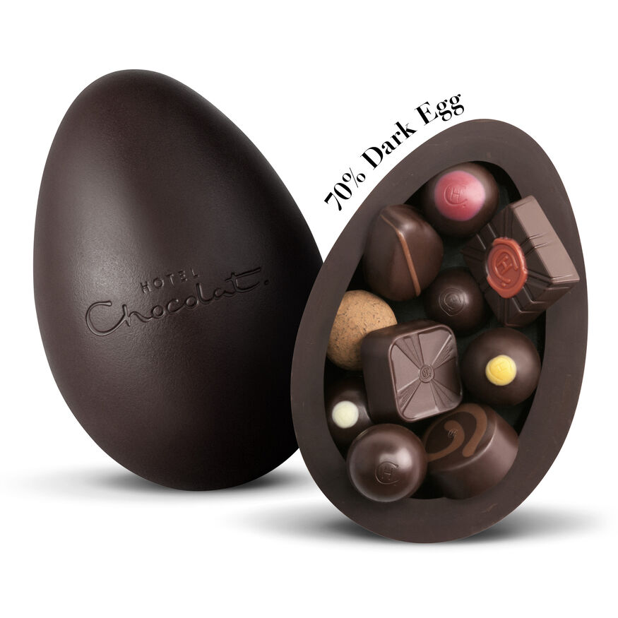Extra Thick Dark Chocolate Easter Egg 70 Dark Hotel Chocolat