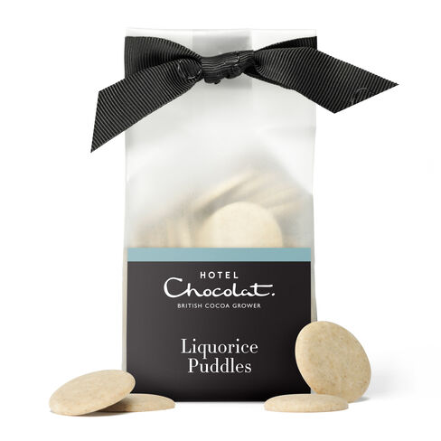 Liquorice White Chocolate Puddles, , hi-res