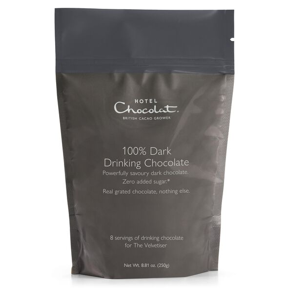 100% Dark Hot Chocolate Pouch 250g, , hi-res