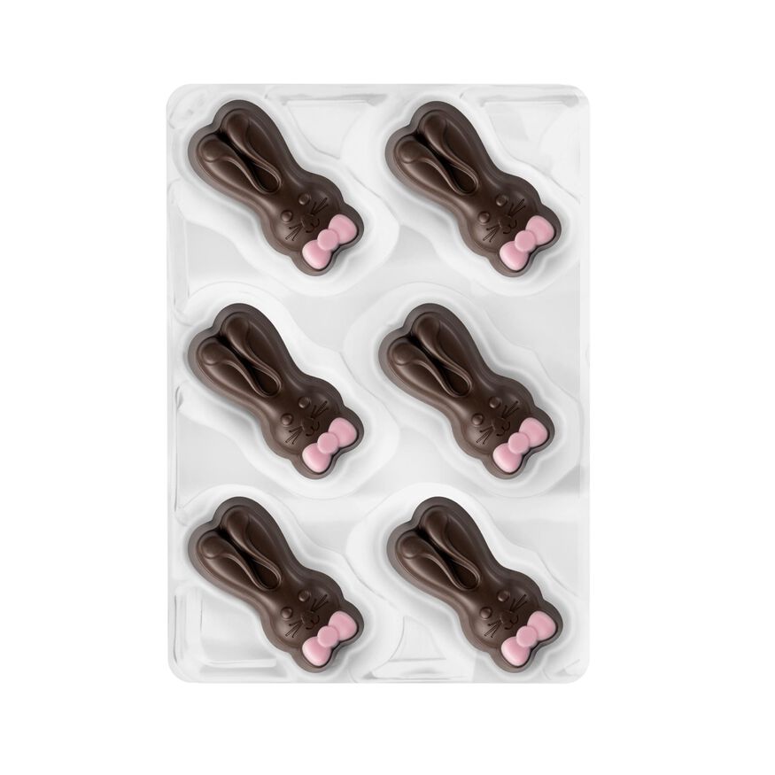 Dark Gianduja Chocolate Bunny Selector, , hi-res