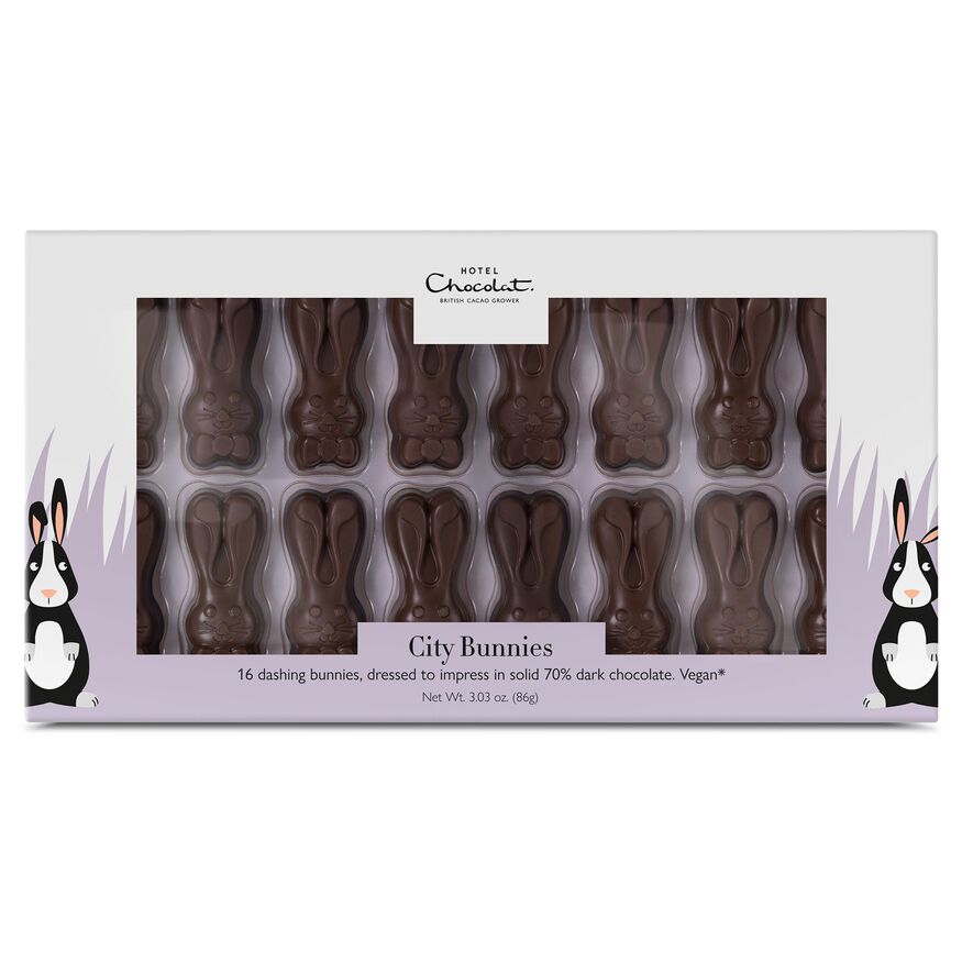Dark Chocolate City Easter Bunnies, , hi-res