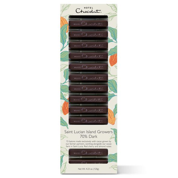 Saint Lucian Island Growers 70% Dark Chocolate Batons, , hi-res