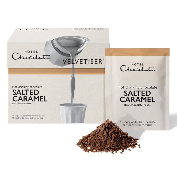Salted Caramel 50% Hot Chocolate Sachets , , hi-res