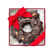 The Small Chocolate Festive Wreath - Dark Chocolate, , hi-res