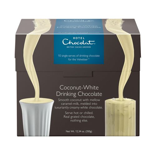 Coconut White Drinking Chocolate Sachets, , hi-res