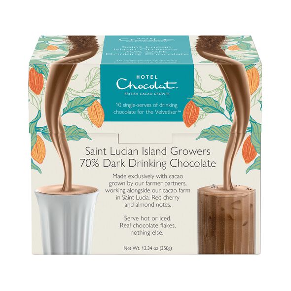 Saint Lucian Island Growers 70% Dark Hot Chocolate Sachets, , hi-res