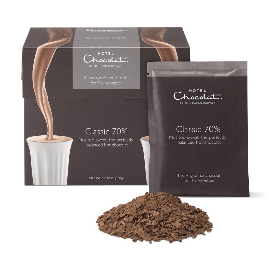 Classic 70% Dark Hot Chocolate Sachets, , hi-res